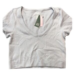 Wild Fable Light Blue Ribbed Crop Top